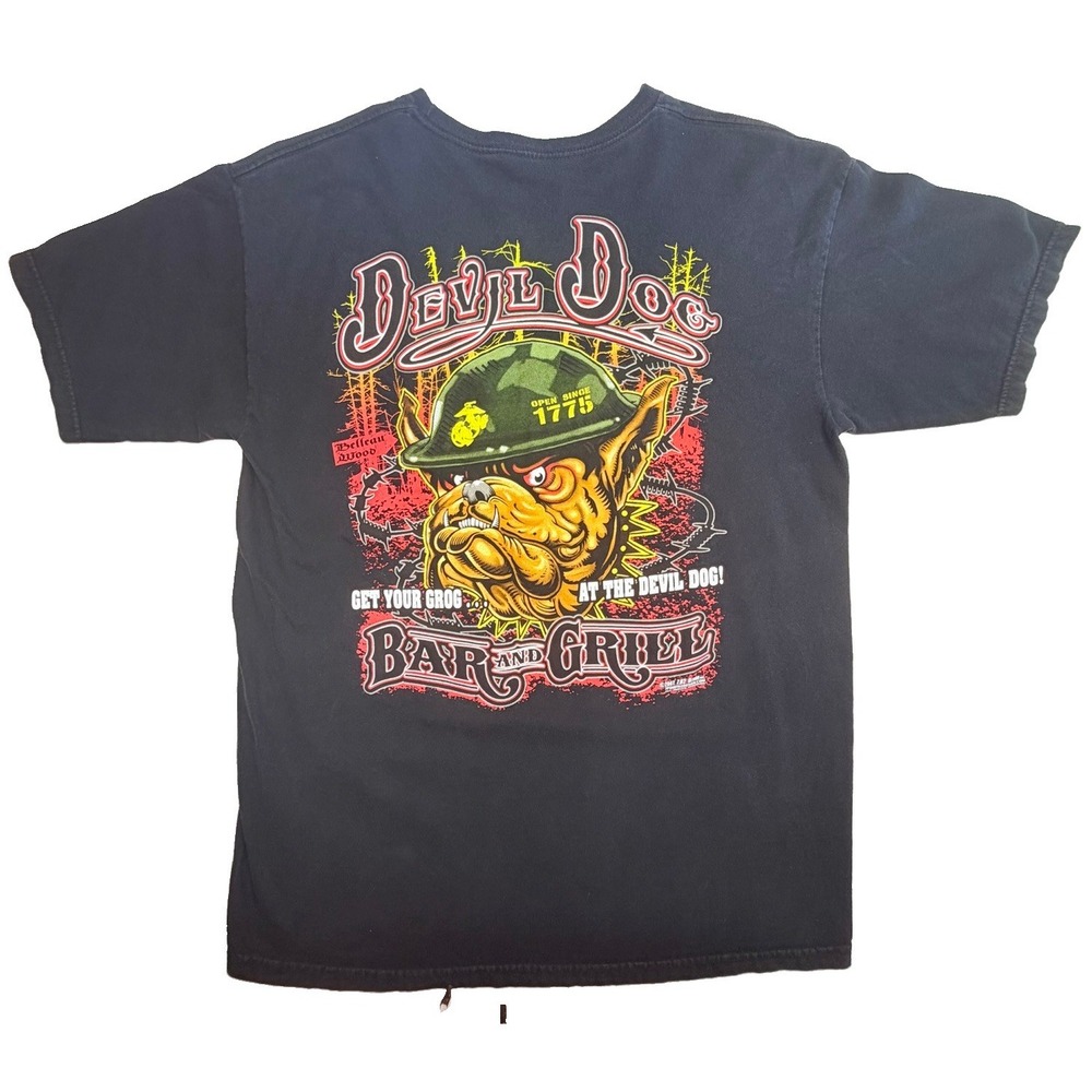 7.62 Design Devil Dog Bar and Grill USMC Marine Corps Graphic T-Shirt